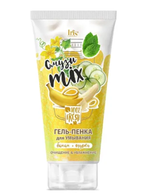 Iris СМУЗИ mix Гель-Пенка для умывания БАНАН и ОГУРЕЦ, 170г