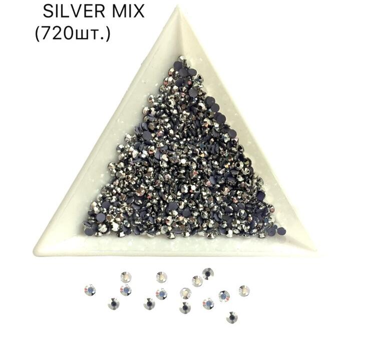 Стразы цветные в пакете Мираж MIX 720шт