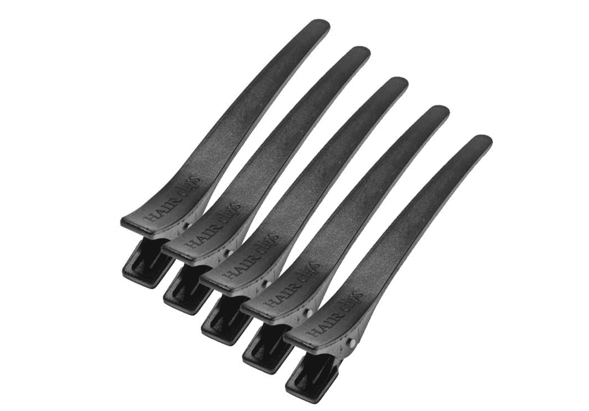 Зажимы для волос пласт. черные 12см 5 шт