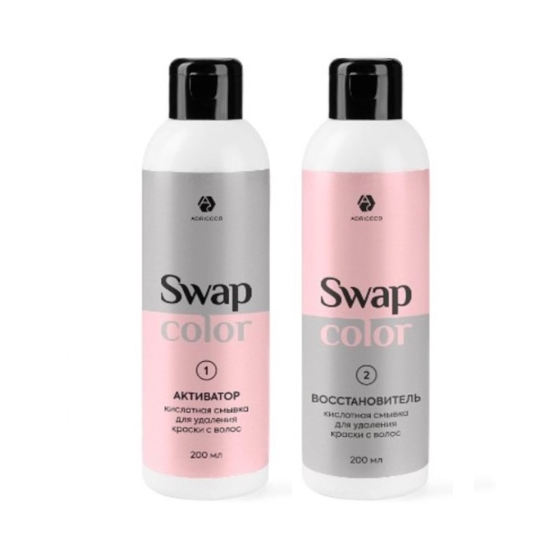 Кислотная смывка для удаления краски с волос Swap Color, ADRICOCO, активатор, 200 мл