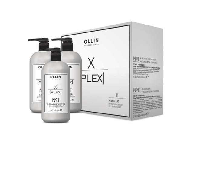 OLLIN X-PLEX НАБОР (№1 X-Bond Booster Активатор связей 1х250мл; №2 X-Sealer Усилитель связей 2х250мл