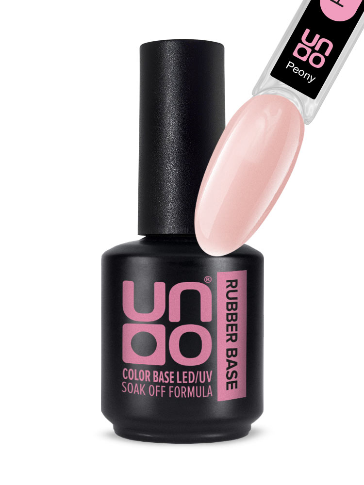 UNO, Гель-лак базовый UNO Rubber Color Base Gel, 12 г Peony 