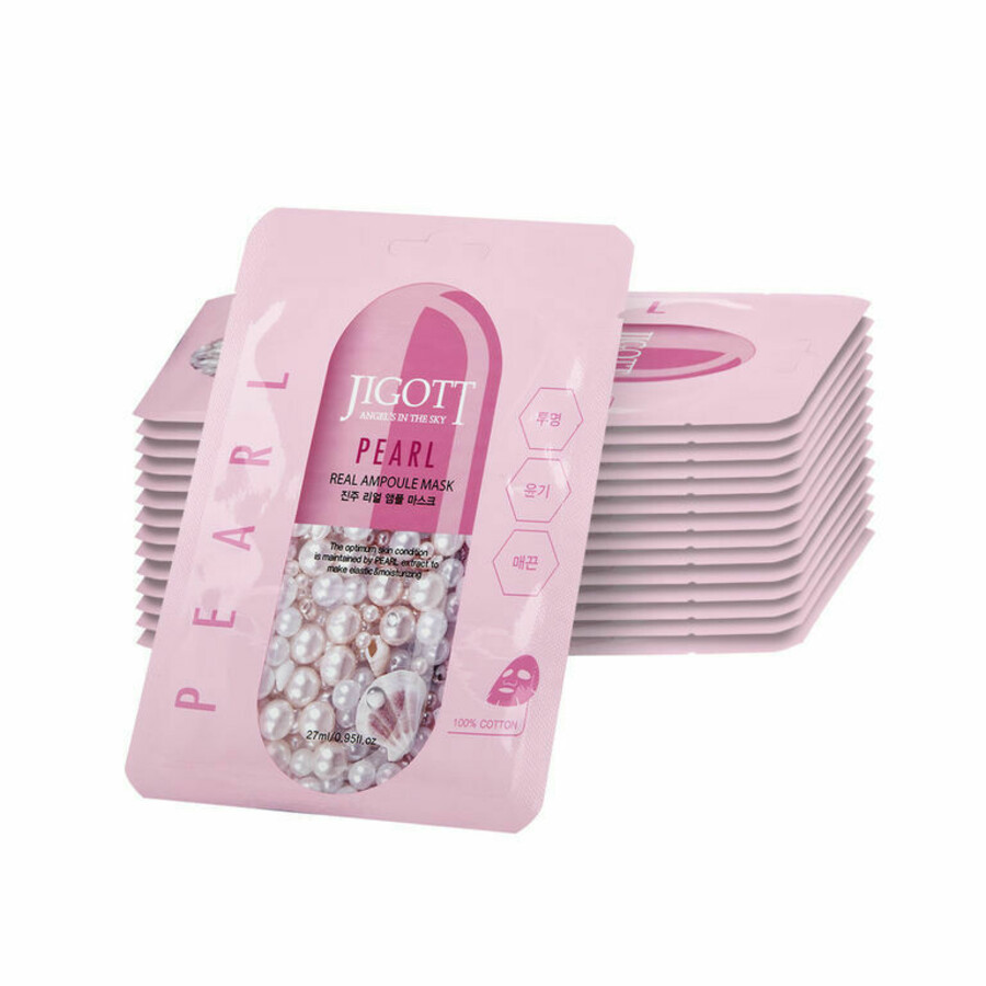 Тканевая маска для лица ЖЕМЧУГ PEARL Real Ampoule Mask, 27 мл