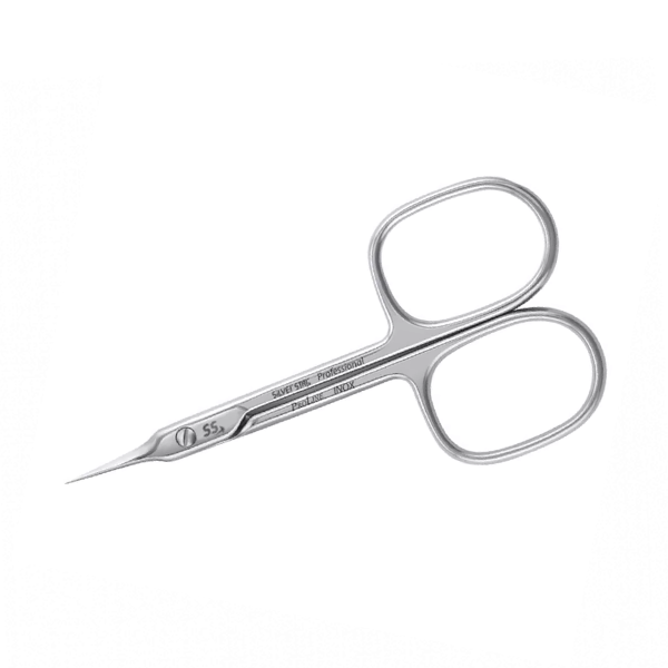 Ножницы для кутикулы, зауженные лезвия, плечики Silver star