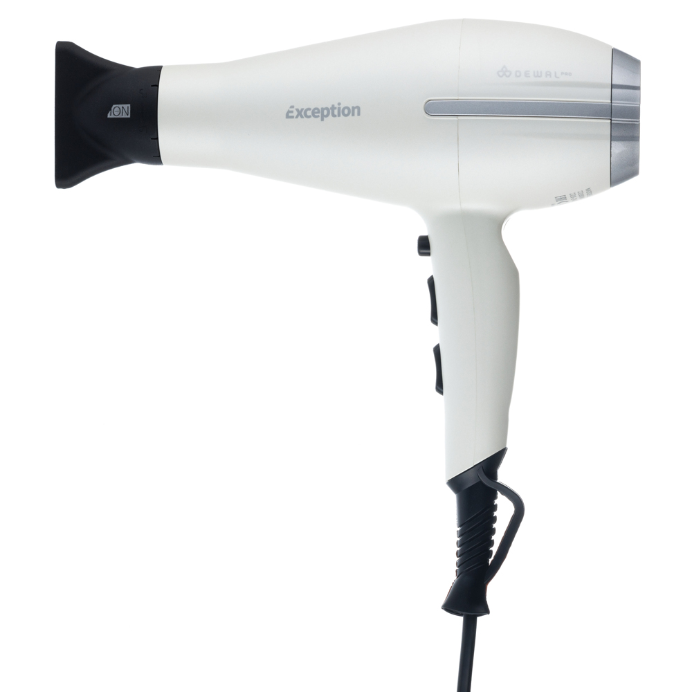 Фен DEWAL EXCEPTION, белый, вес 570гр, 2200Вт, 2 насадки, провод 3м