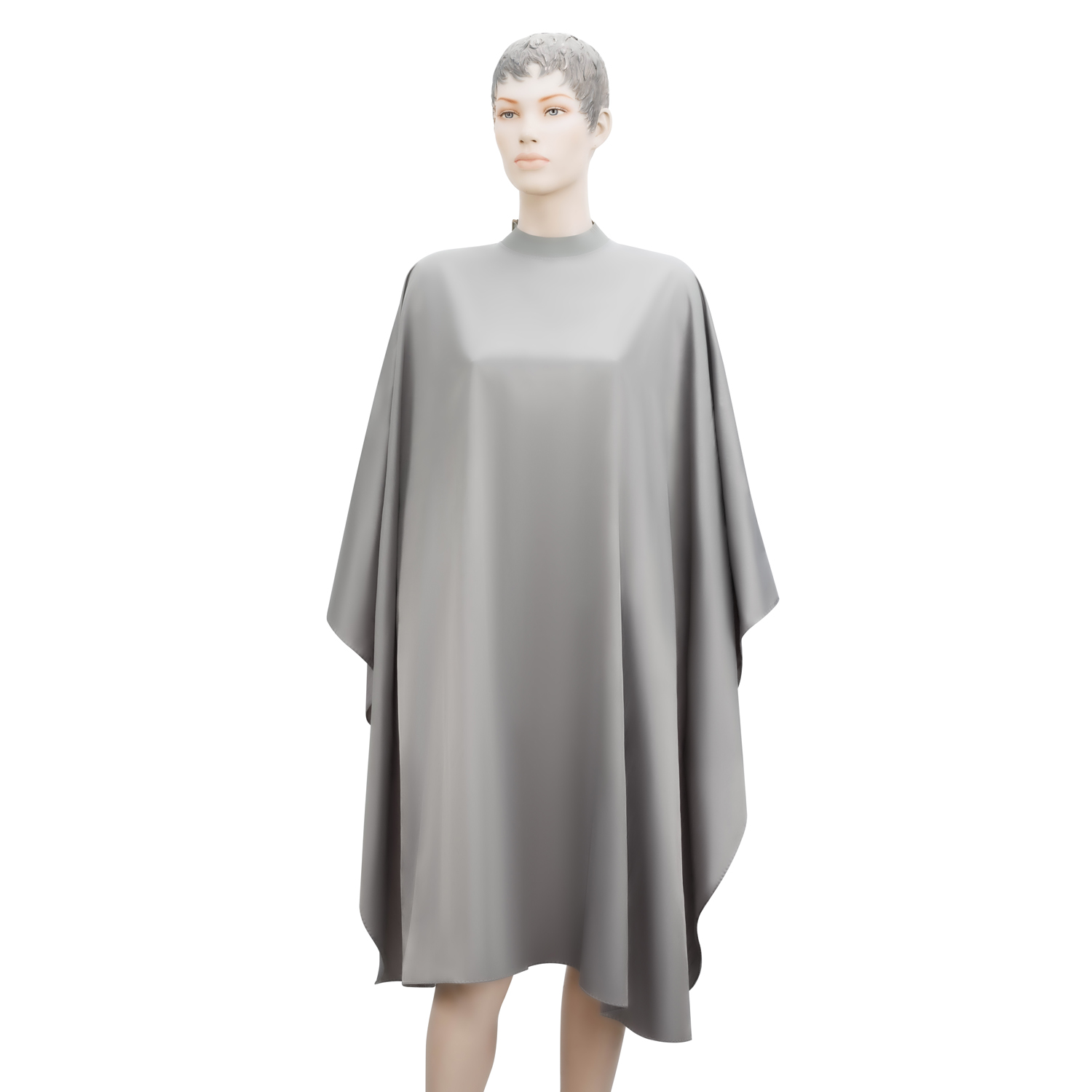 Пеньюар для стрижки DEWAL"Матовый", полиэстер, серый, 136х150 см, на крючках