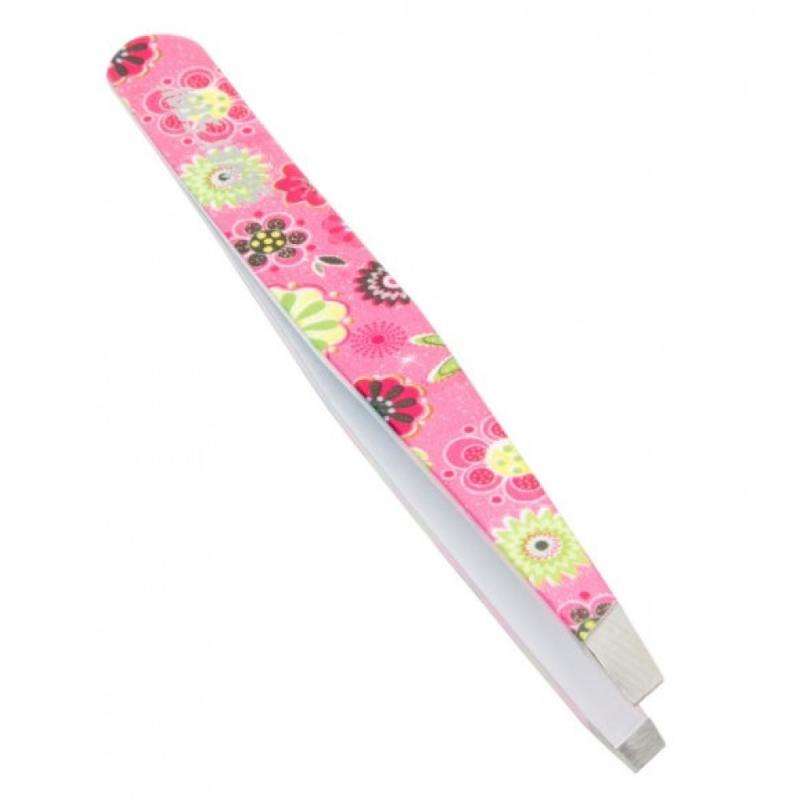 пинцет, косой цветной  Silver star