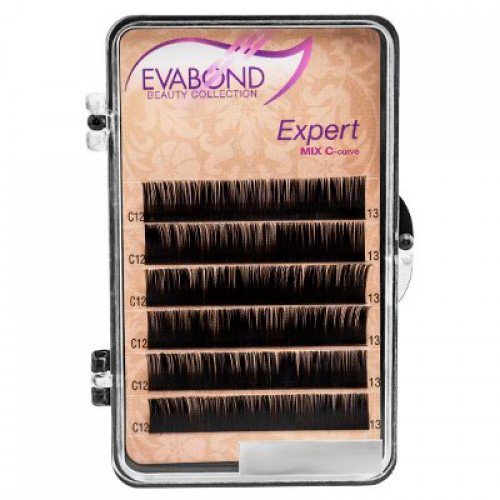 Ресницы на ленте Expert, 6 линий, Ø0,12 С-изгиб, 14 мм 
