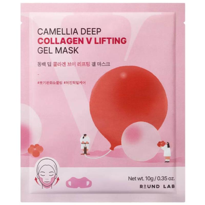 ROUND LAB Маска-лифтинг для V-зоны с коллагеном Camellia Deep Collagen V Lifting Gel Mask, 10 гр