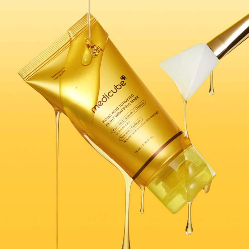 MEDICUBE Маска-плёнка НОЧНАЯ с витамином С Kojic Acid Turmeric Night Wrapping Mask, 75 мл