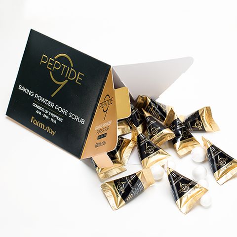 FarmStay Скраб в пирамидках с содой и пептидами - Peptide 9 baking powder pore scrub 25шт