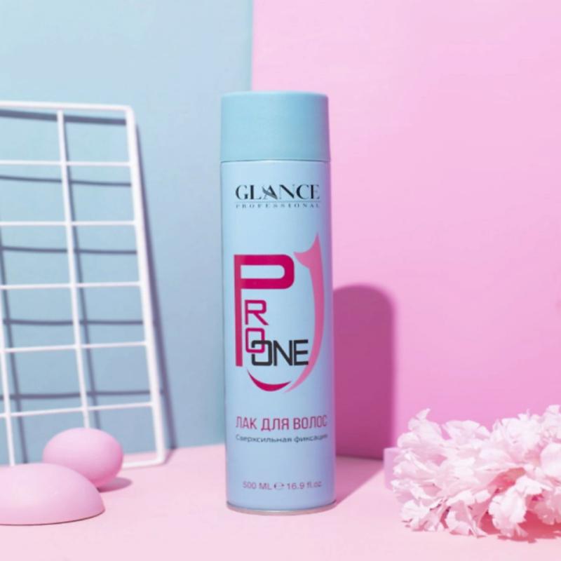 Glance Professional Лак для волос PRO ONE HAIR Сверхсильная Фиксация 500 мл	