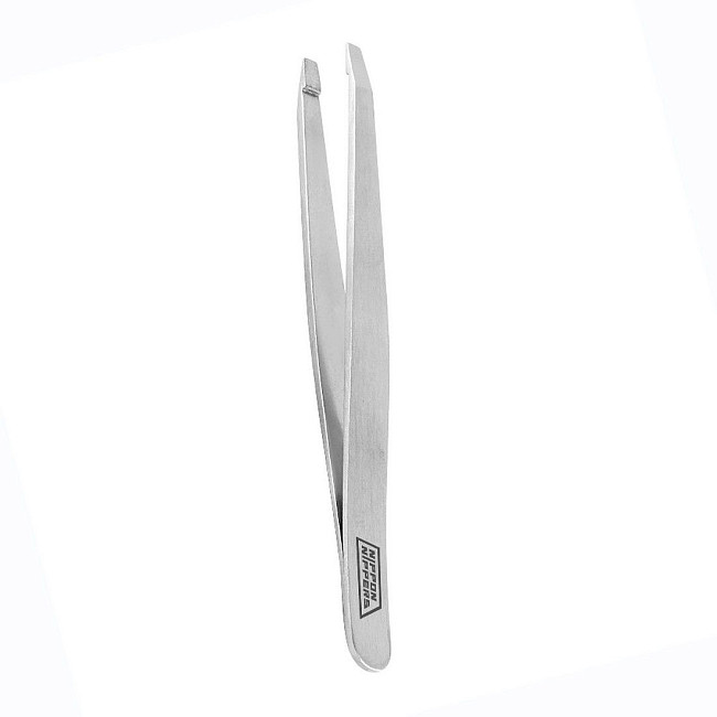 Nippon Nippers. Пинцет для бровей. Прямой край. Длина 96 мм.