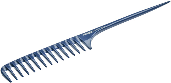 Расческа хвостик  с редкими зубьями. синяя  Comair