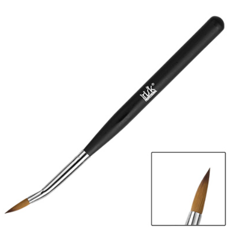 Кисть изогнутая для акрила IRISK натуральный ворс, длина ручки 12,5см №4 NEW
