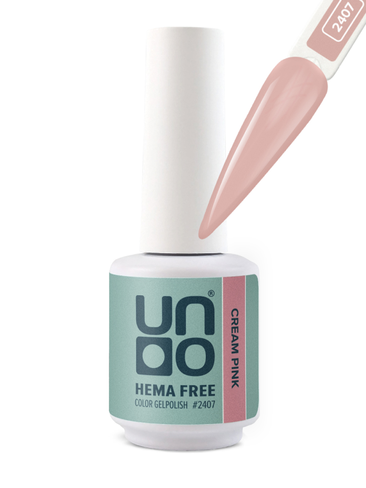 UNO, HEMA FREE, Гель-лак 2407 Кремово-розовый - Cream Pink, 10 г 