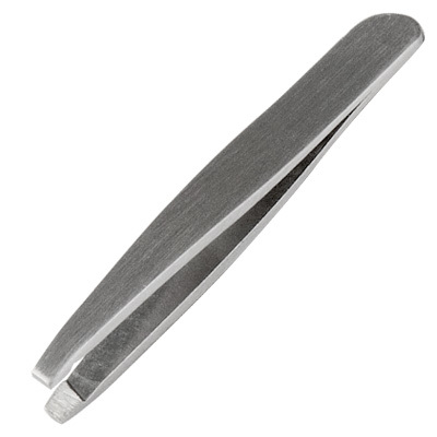 Пинцет мини для бровей EVABOND скошенный