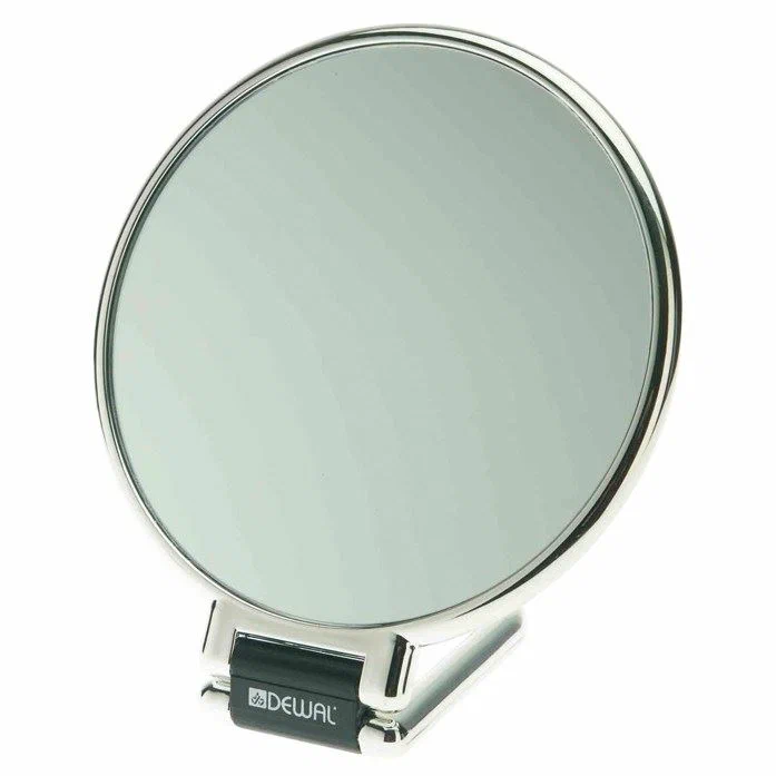 Зеркало настольное Dewal, пластик, серебристое 14х23 см