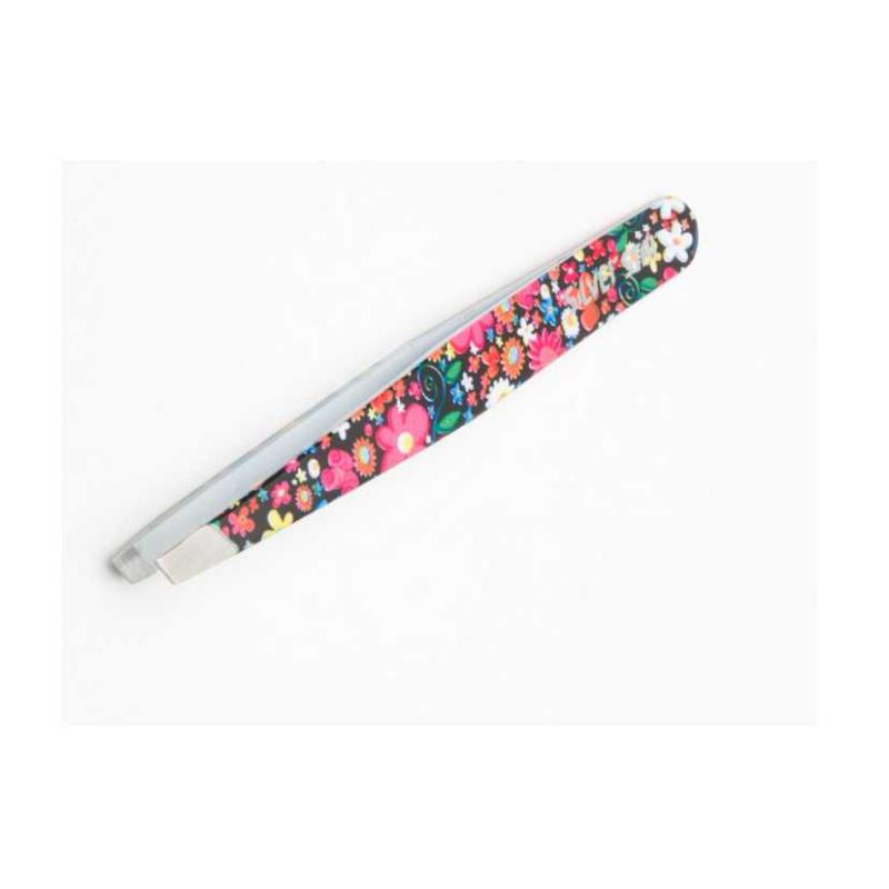 пинцет, косой цветной Silver star