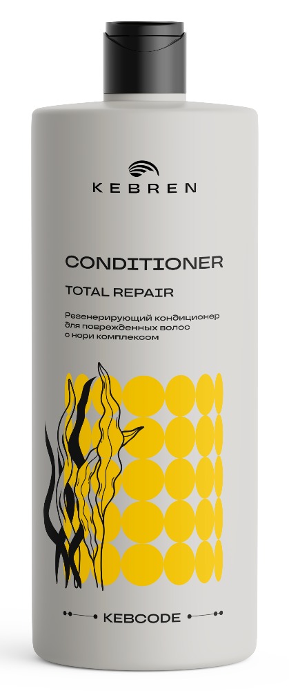 KEBREN, TOTAL REPAIR, Регенерирующий кондиционер для поврежденных волос с нори комплексом, 1000 мл.