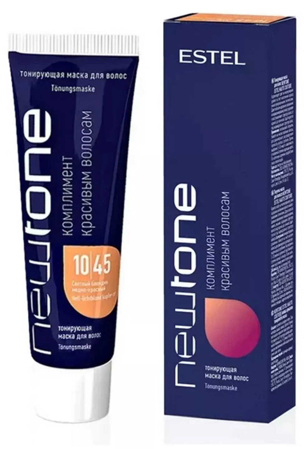 NEWTONE Тонирующая маска для волос 10/45 Светлый блондин медно-красный 60 мл 