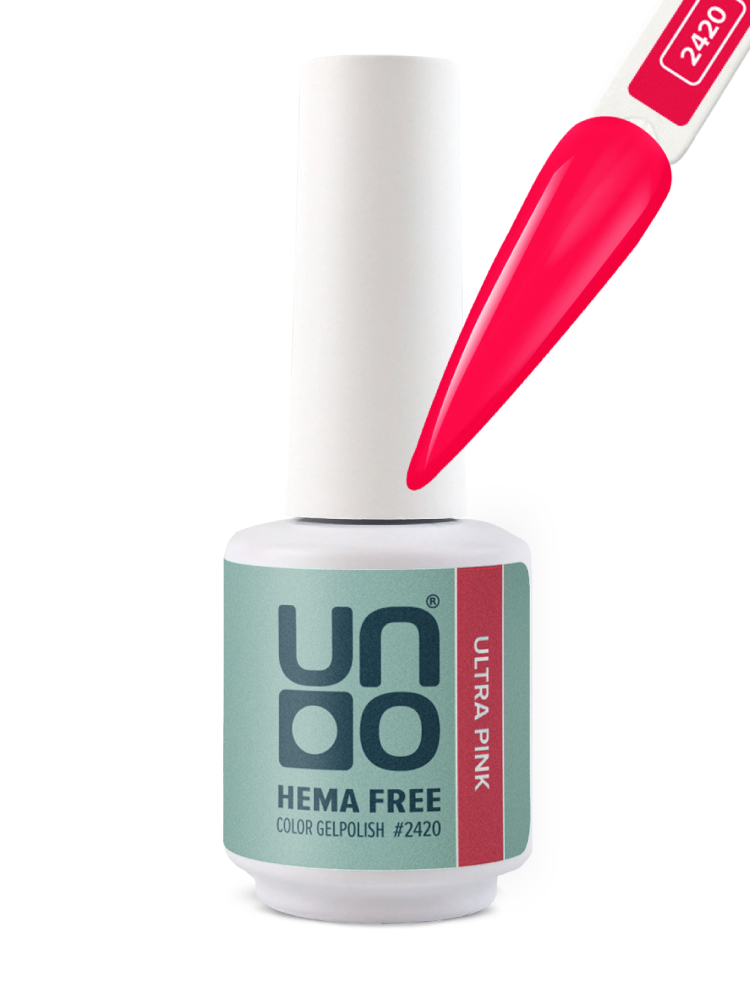 UNO, HEMA FREE, Гель-лак 2420 Ультра розовый - Ultra Pink, 10 г 