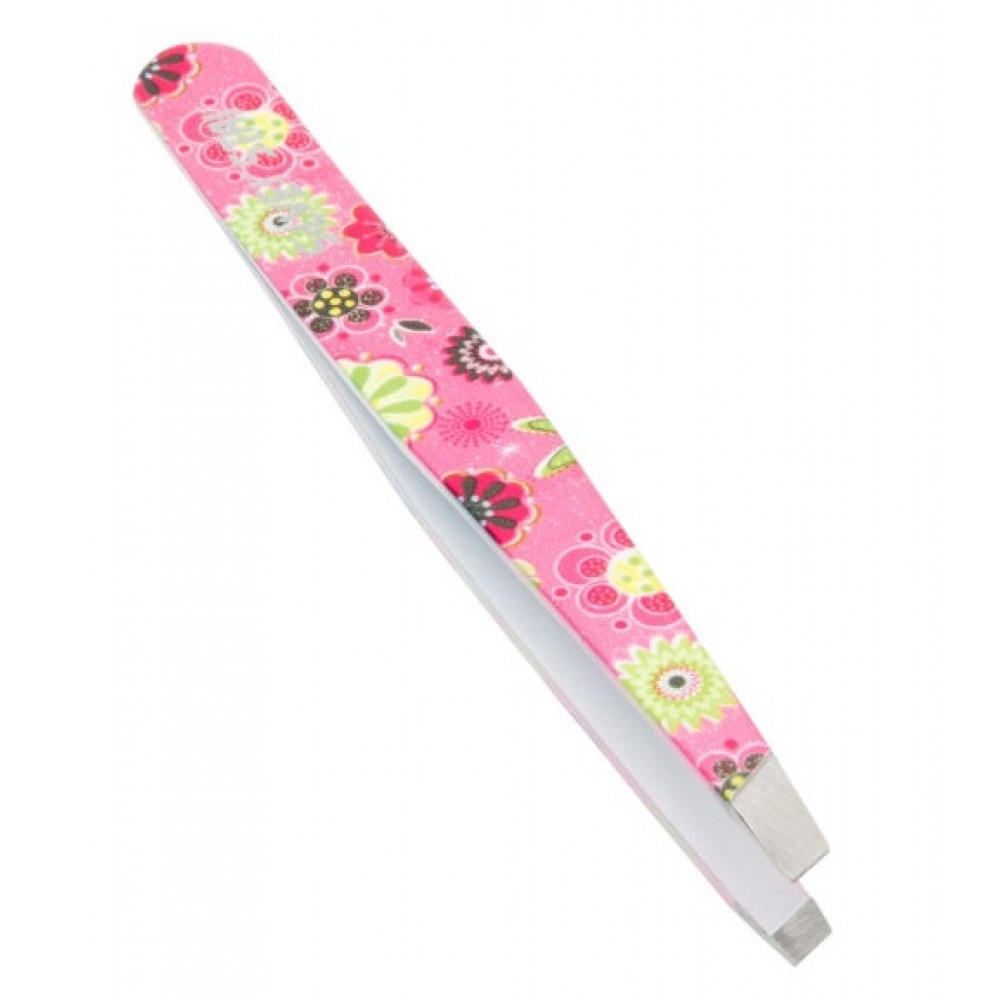 пинцет, косой цветной  Silver star