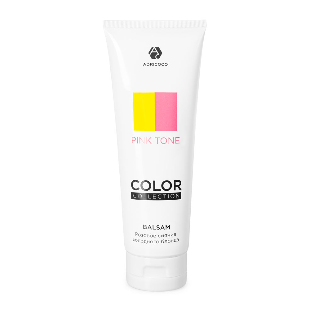 Оттеночный бальзам ADRICOCO COLOR COLLECTION PINK TONE с керат. и маслом камелии, 250 мл