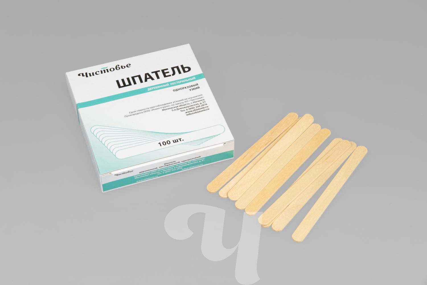 Шпатель деревянный мини 110х6х1,8 мм 250 шт/упк