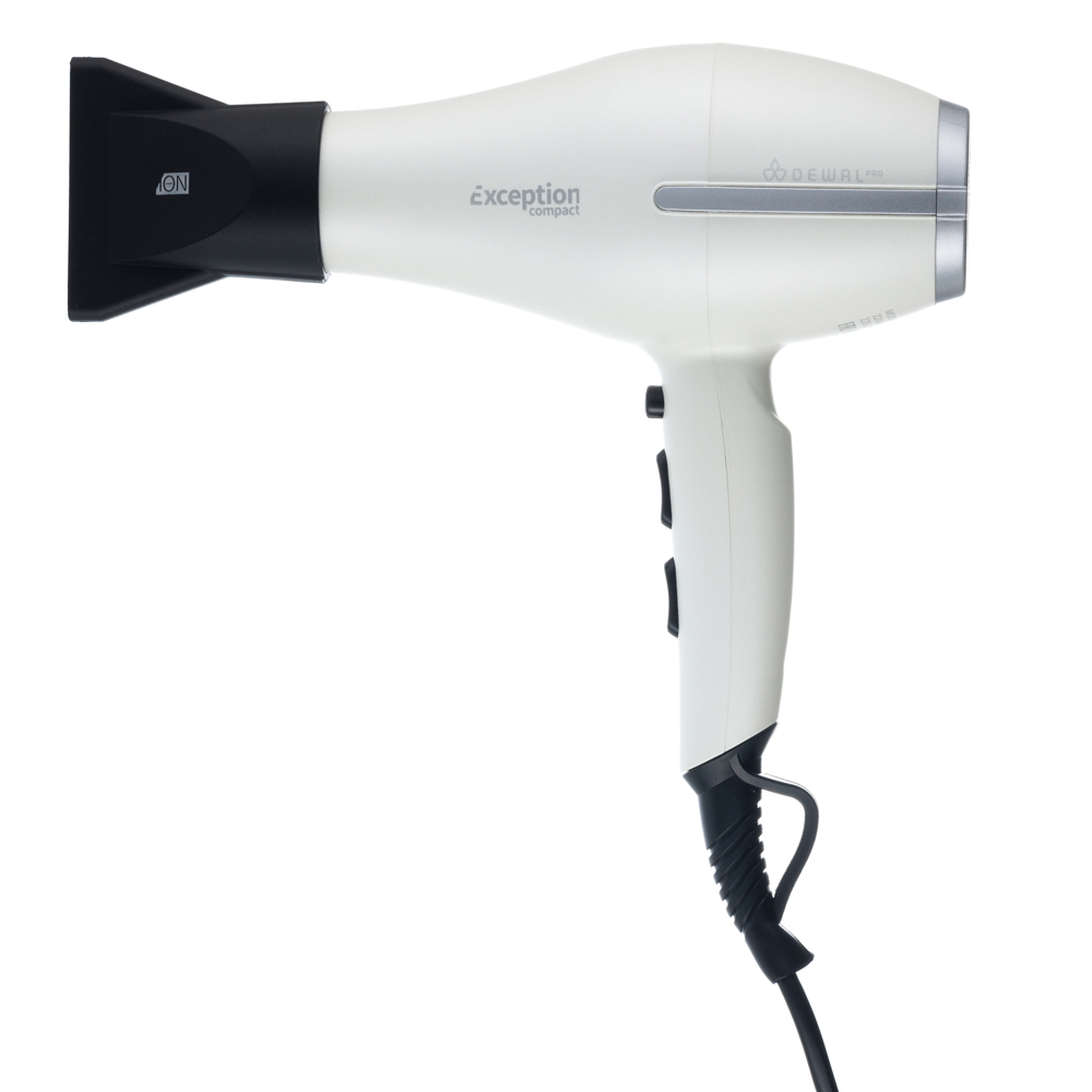 Фен DEWAL EXCEPTION Compact 2200  белый, компактный   2200 Вт, ионизация, 2 насадки, провод 3м