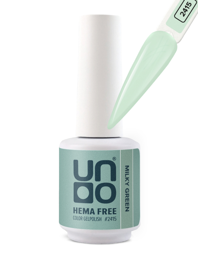 UNO, HEMA FREE, Гель-лак 2415 Молочно-зеленый - Milky Green, 10 г 