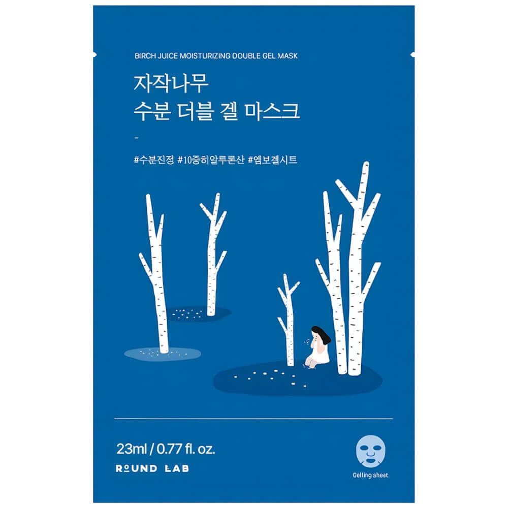 ROUND LAB Маска гелевая ОХЛАЖДАЮЩАЯ  Birch Juice Moisturizing Double Gel Mask, 23 мл