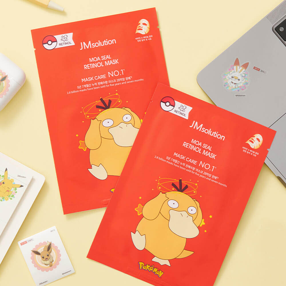 Jm Solution Маска тканевая выравнивающая с ретинолом Pokemon Moa Seal Retinol Mask, 3 штуки