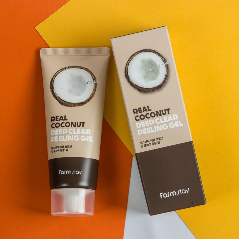 FarmStay Гель-пилинг для лица отшелушивающий с кокосом - Real deep clear peeling gel, 100мл