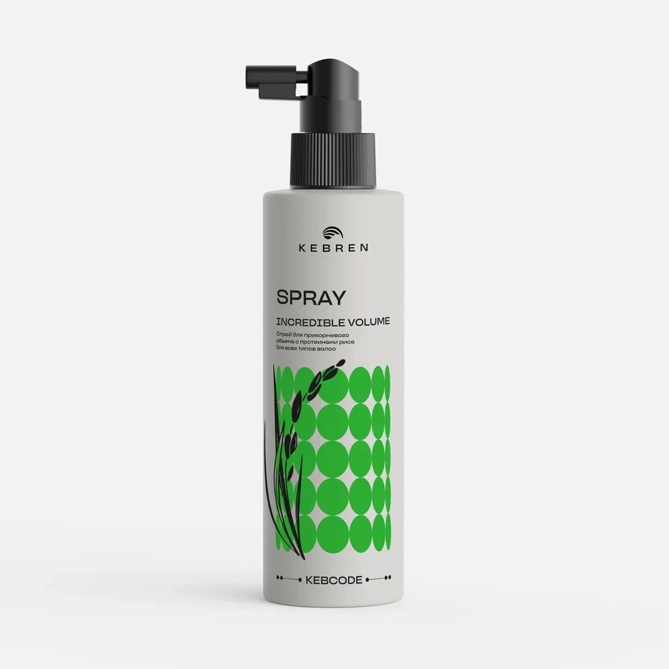 KEBREN, INCREDIBLE VOLUME, Спрей для прикорневого объема с протеинами риса для всех типов волос, 200