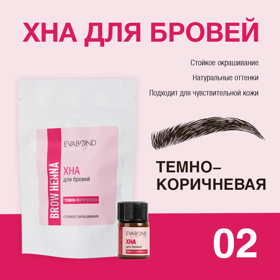Хна для бровей Темно-коричневая, 2мл 