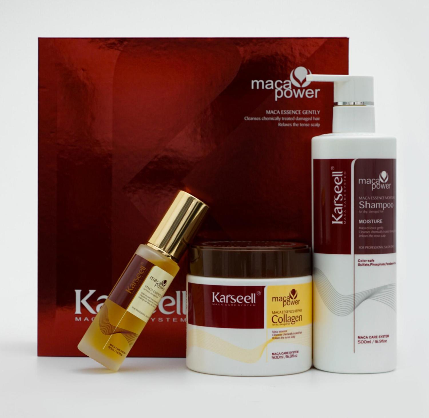 Набор ESSENCE (Шампунь увлажняющий 500ml+Маска для волос с коллагеном 500ml+ Масло для волос 50ml