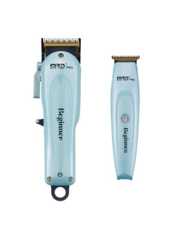 Набор для барберов MRD: Машинка для стрижки + Триммер для окантовки, бирюзовый