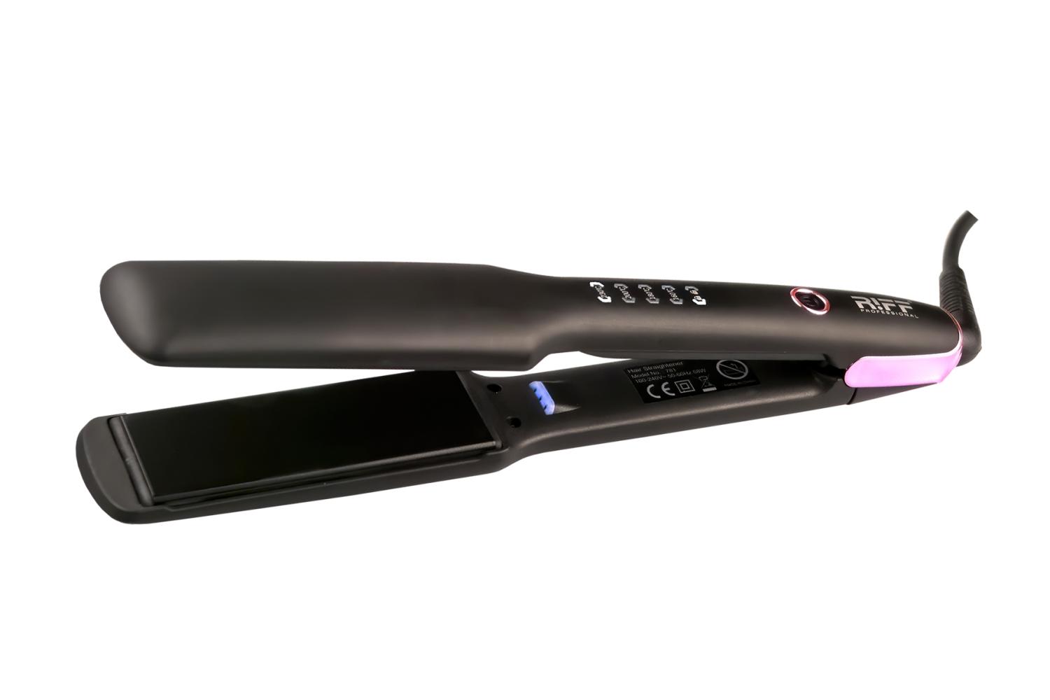 Щипцы для волос "RIFF" ,керамические пластины широкие 38*110мм, цвет BLACK, t 230C