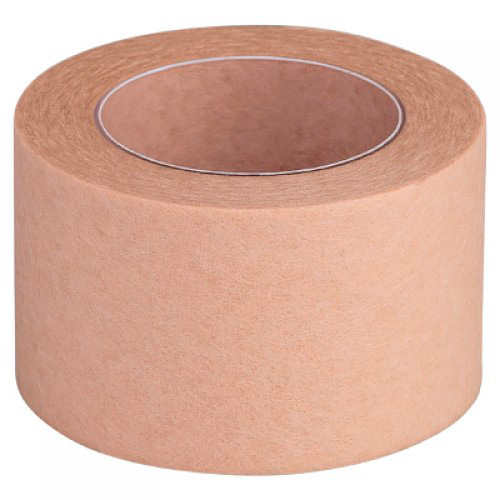 Скотч безворсовый бежевый на бумажной основе широкий, 10 м