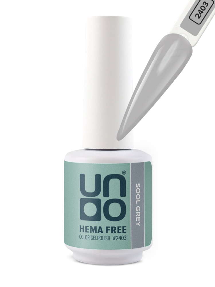 UNO, HEMA FREE, Гель-лак 2403 Cерый - Sool Grey, 10 г 