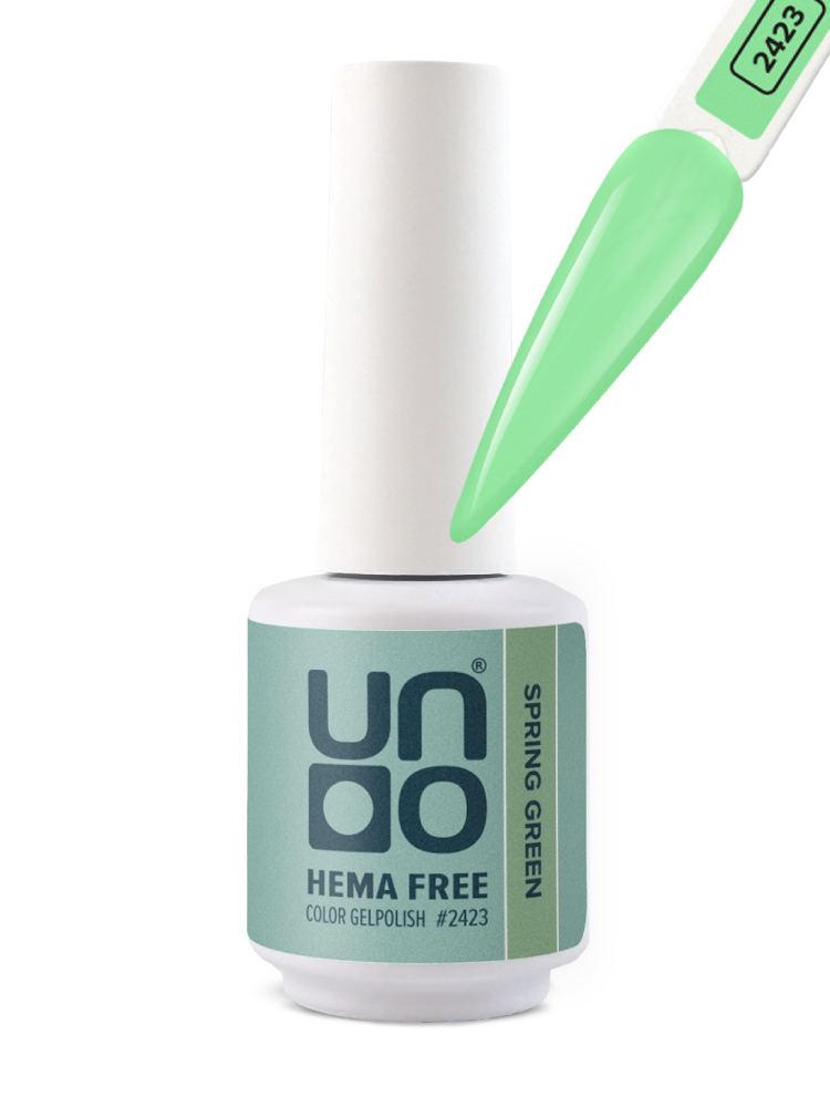 UNO, HEMA FREE, Гель-лак 2423 Весенне-зеленый - Spring Green, 10 г 