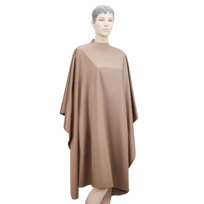 Пеньюар для стрижки DEWAL"Матовый", полиэстер, коричневый 136х150 см, на крючках