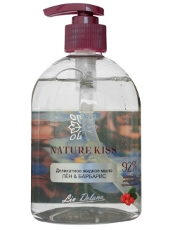 LIFE NATURE KISS МЫЛО Деликатное жидкое ЛЁН & БАРБАРИС, 480мл