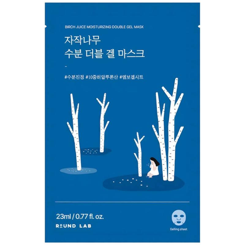 ROUND LAB Маска гелевая ОХЛАЖДАЮЩАЯ  Birch Juice Moisturizing Double Gel Mask, 23 мл